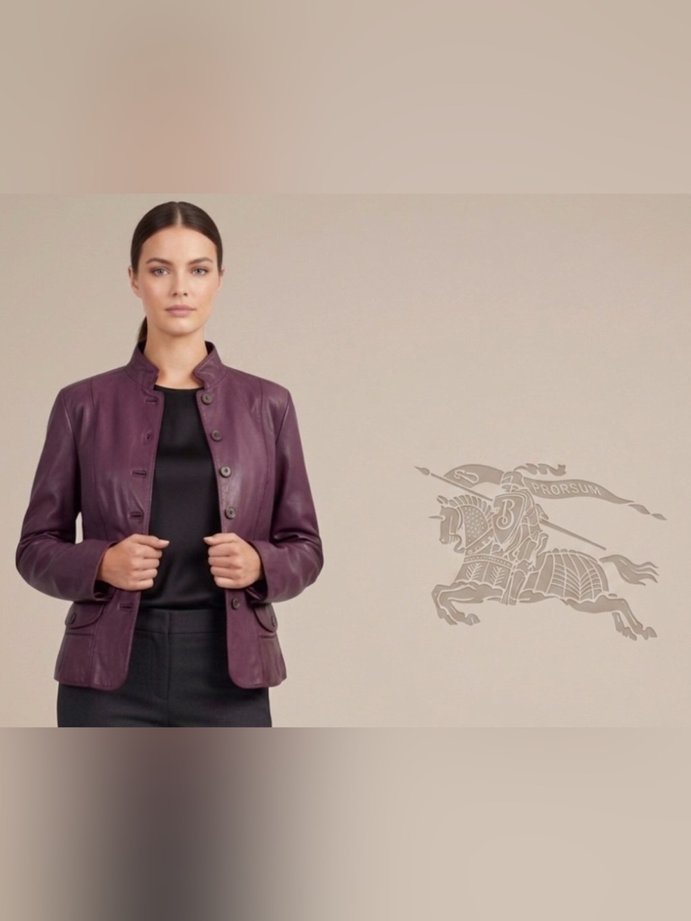 Authentic Burberry luxury designer gorgeous genuine leather jacket Sz 6
